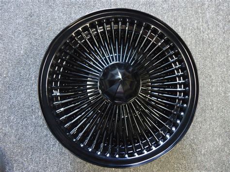 14 Dayton Black 14X7 Wire Wheels Full Set Rims New Knockoff 100 Spoke ...