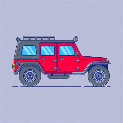 Premium Vector | Off road jeep vector clip art illustration