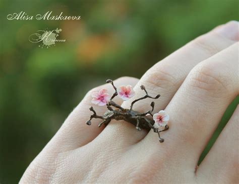 Sakura ring from polymer clay by Krinna on DeviantArt