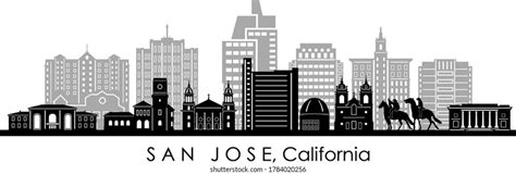 San Jose City California Skyline Silhouette Stock Vector (Royalty Free) 1784020256 | Shutterstock