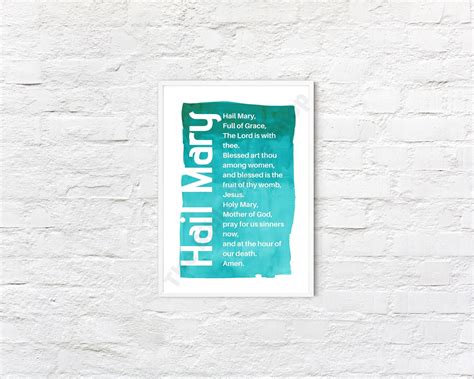 Hail Mary Digital Art Print. Instant Download Printable. Wall - Etsy