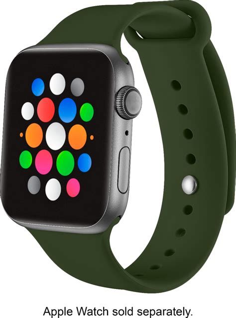 Modal™ Silicone Watch Band for Apple Watch 42mm and 44mm Dark green MD-AWBSGR44 - Best Buy