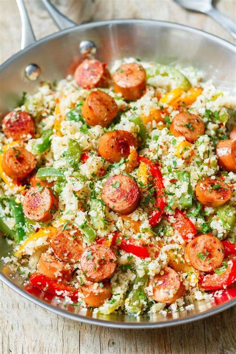 Sausage, Pepper and Cauliflower Fried Rice | Rezepte, Gesund kochen rezepte, Mahlzeit