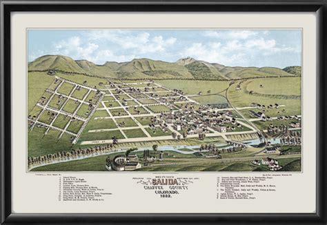 Salida CO 1882 (Color) | Vintage City Maps