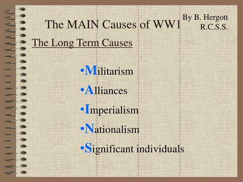 PPT - The MAIN Causes of WW1 The Long Term Causes PowerPoint Presentation - ID:5513638