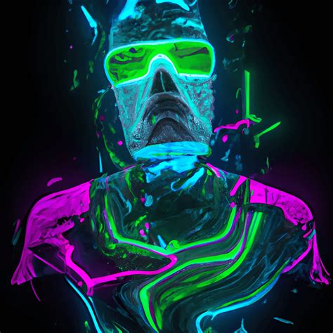 Cyberpunk Neon Man Photo Digital Art · Creative Fabrica