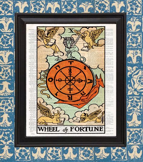 The Wheel of Fortune Tarot Card Art Print Couples Gift Tarot - Etsy