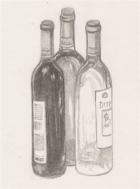 How To Draw A Wine Bottle In Pencil - Best Pictures and Decription ...