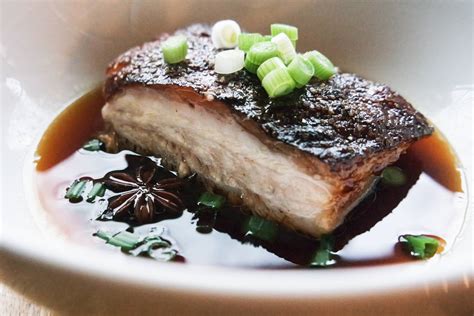 Braised pork belly with soy & star anise