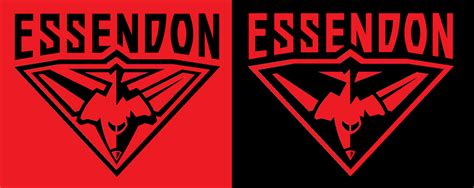 i like essendon's logo but not the grey. i think it works just as well with just red and black : AFL