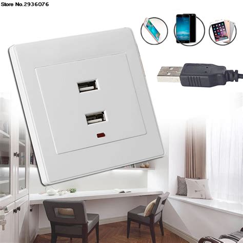 Dual USB Wall Socket Charger AC/DC Power Adapter Plug Outlet Plate ...