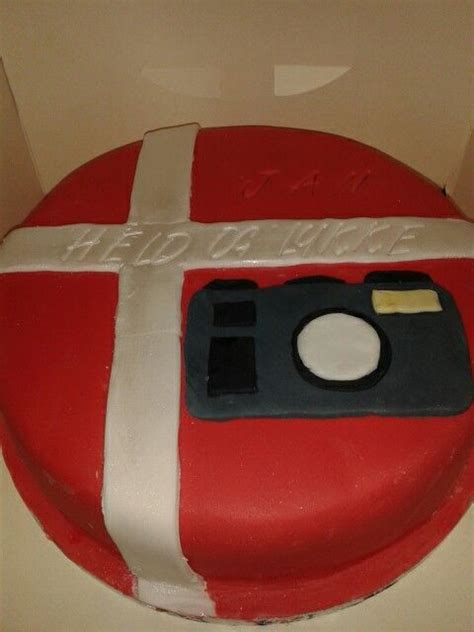 Camera on Danish flag cake Danish Flag, Flag Cake, Cake Desserts ...