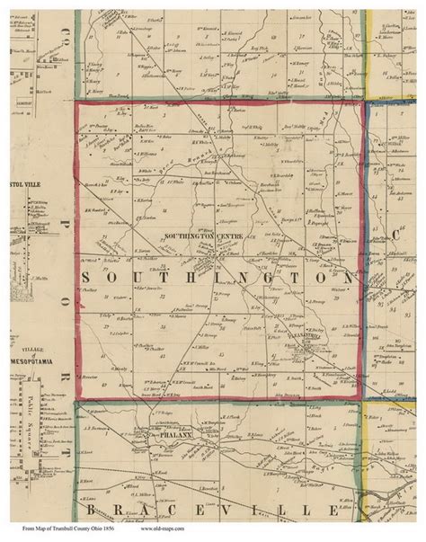 Southington, Ohio 1856 Old Town Map Custom Print - Trumbull Co. - OLD MAPS