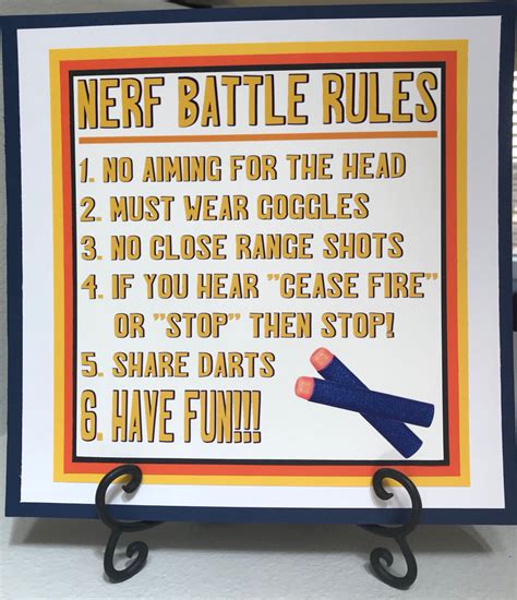 Nerf Rules Sign 1ct - Etsy