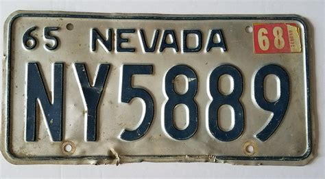 1965 State of Nevada License Plate Silver with Blue Lettering | Etsy | License plate, Plates ...