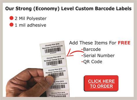 Custom Barcode Labels | 3M Adhesive | Strong Asset Tags