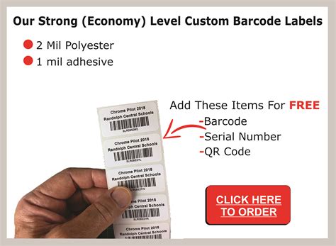 Custom Barcode Labels | 3M Adhesive | Strong Asset Tags