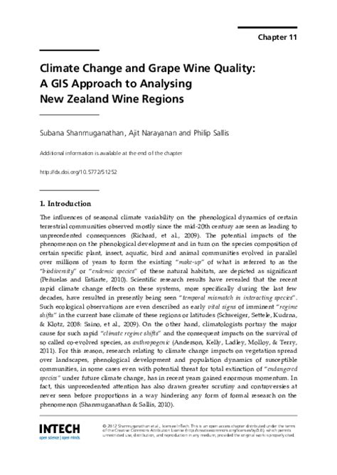 (PDF) Climate Change and Grape Wine Quality: A GIS Approach to Analysing New Zealand Wine ...