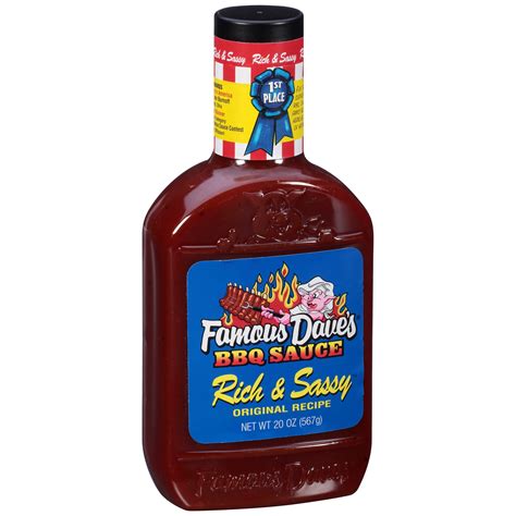 Famous Dave's Rich & Sassy BBQ Sauce Plastic Bottle, 20 oz - Walmart.com - Walmart.com