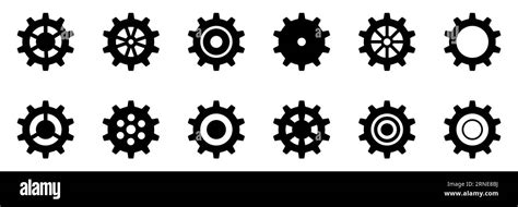 Collection of mechanical cogwheels. Gears icon set. Setting gears icon. Vector illustration with ...