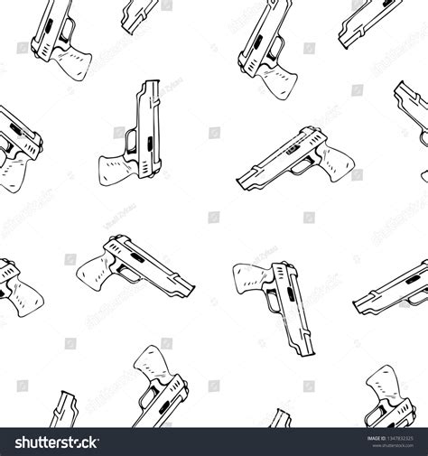 Pistol Pattern Vector Sketch Stock Vector (Royalty Free) 1347832325 ...