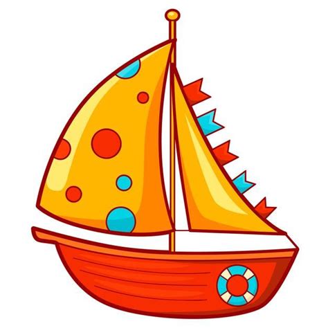 Premium Vector | Cute Sailboat cartoon. Sail boat clipart illustration | Boat cartoon, Boat ...