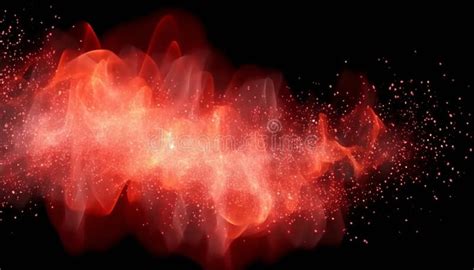 Red Sparks Isolated on a Black Background. Stock Illustration - Illustration of particles ...