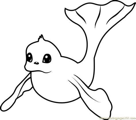 Dewgong Pokemon GO Coloring Page for Kids - Free Pokemon GO Printable Coloring Pages Online for ...