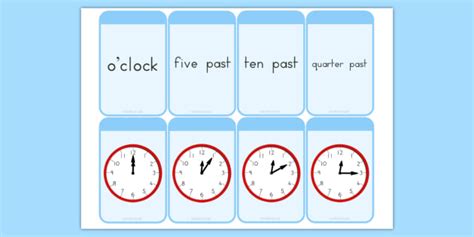 Time Telling Printable Flashcards