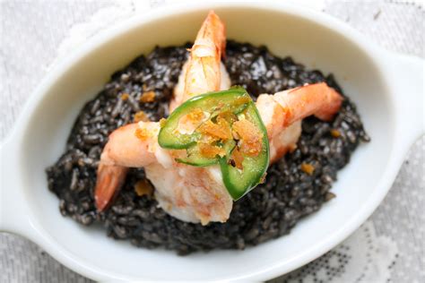 Squid Ink Risotto (Risotto al Nero di Seppia) with Lemon Garlic Shrimp – Dear Juneberry…