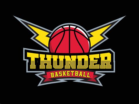 Thunder basketball team sports logo vector template, brand identity ...