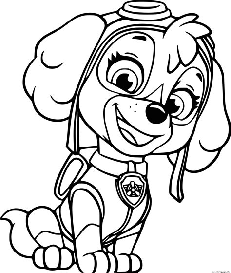 Beautiful Skye From Paw Patrol Coloring page Printable