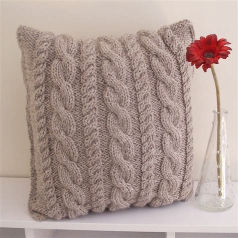 2 Knitted cushion covers cabled caramel 18x18 inches Reserved