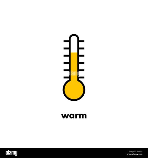 Temperature icon, clip art. Narrow-range mercury thermometer shows warm ...