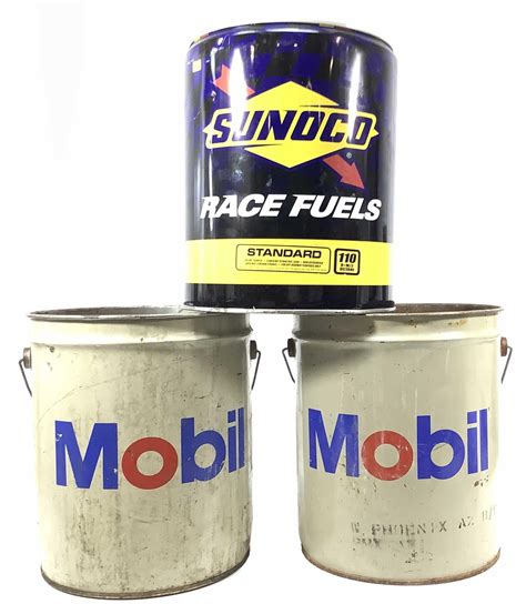 Lot - (3) Advertising Cans, Mobile, Sunoco Racing Fuels