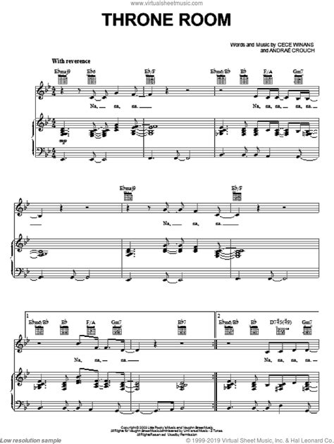 Winans - Throne Room sheet music for voice, piano or guitar [PDF]