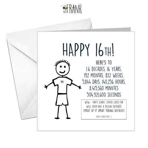 Funny, rude, alternative, sarcastic, BIRTHDAY card. 16th birthday for him | eBay