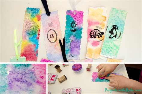 Unique Watercolor Bookmarks Easy Process Art for Kids - Projects with Kids