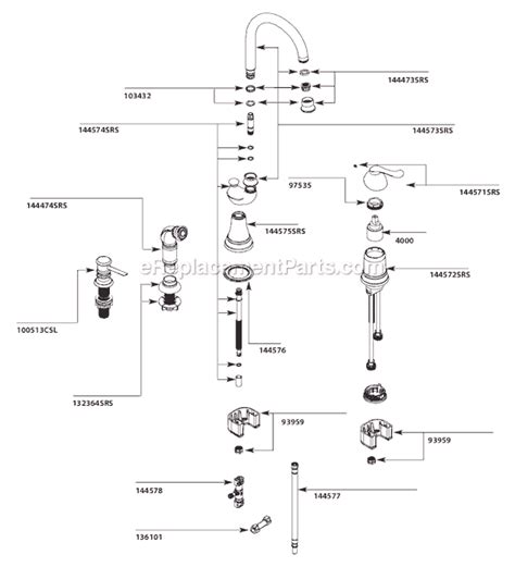 Moen CA87002SRS Kitchen Sink Faucet OEM Replacement Parts From eReplacementParts.com