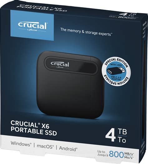 Customer Reviews: Crucial X6 SE 4TB External USB-C/USB-A Portable Solid ...