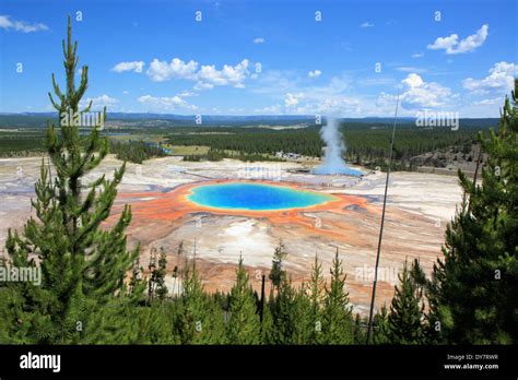 Aerial view of Grand prismatic spring, Yellowstone National Park, Wyoming, USA Stock Photo - Alamy