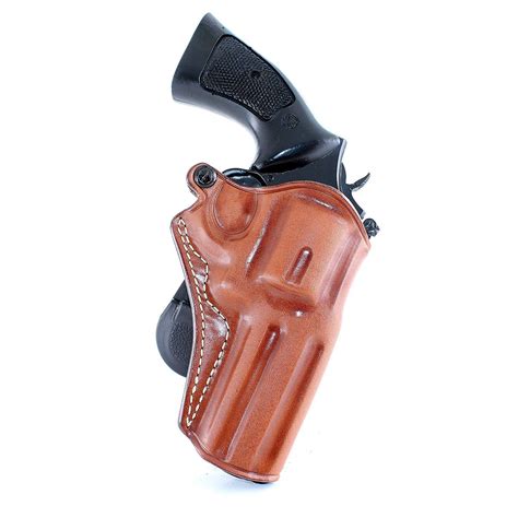 Leather OWB Paddle Holster Open Top Fits, S&W Model 686 4" BBL 357 Magnum #1095# - Holsters