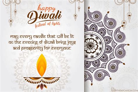 happy diwali festival card with an artistic design and decorative pattern on the background