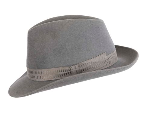 Grey rabbit fur mens wide brim fedora hat Online in Australia | Hats ...