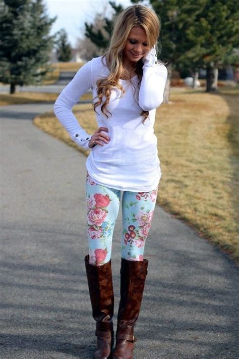 Fall outfits with boots knee high boot, street fashion | Printed ...