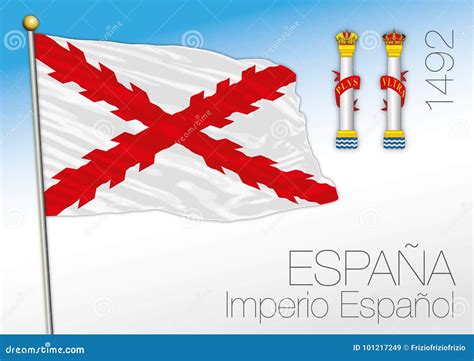 Bandera Histórica Del Imperio Español, 1492, España Ilustración del ...