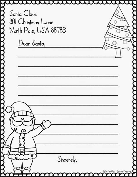 Classroom Freebies Too: Letter to Santa Template ~ FREE!