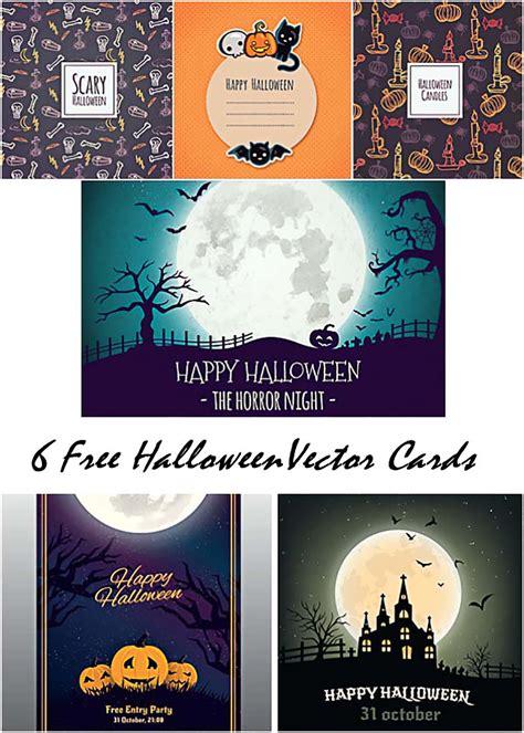 Spooky Halloween posters vector | Free download