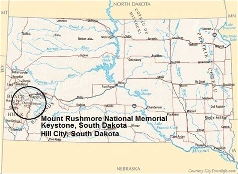 South Dakota Map Mount Rushmore - Yetta Katerine