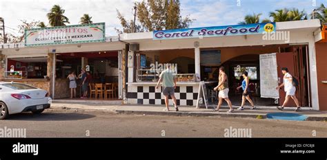 LUQUILLO, PUERTO RICO - Kiosk restaurants with typical fried snack ...